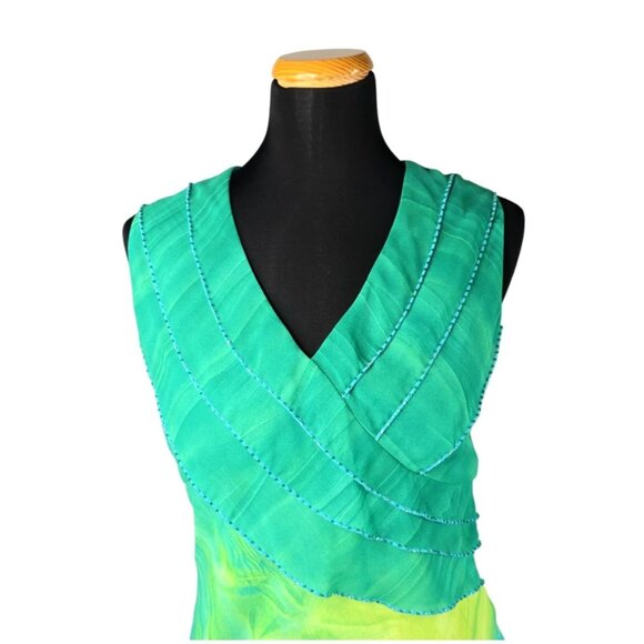 La Rue 39 Vintage 90's Floral Slip Dress Size 12 Floral Midi Length Ruffle Tie D - Picture 2 of 10